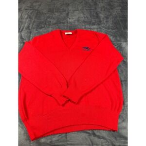 HySport‎ International Australia Wool V Neck Sweater Red Mens Size 22 Vintage